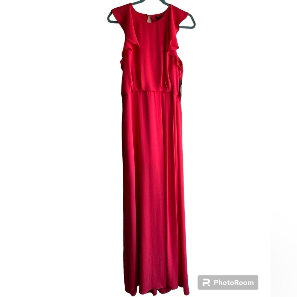 NWT BCBGMaxazria Red Berry Angelika Ruffled Gown Size 10